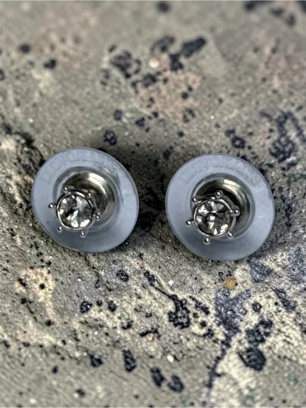 Swarovski Clear Crystal Solitaire Stud Earrings - Silver Tone